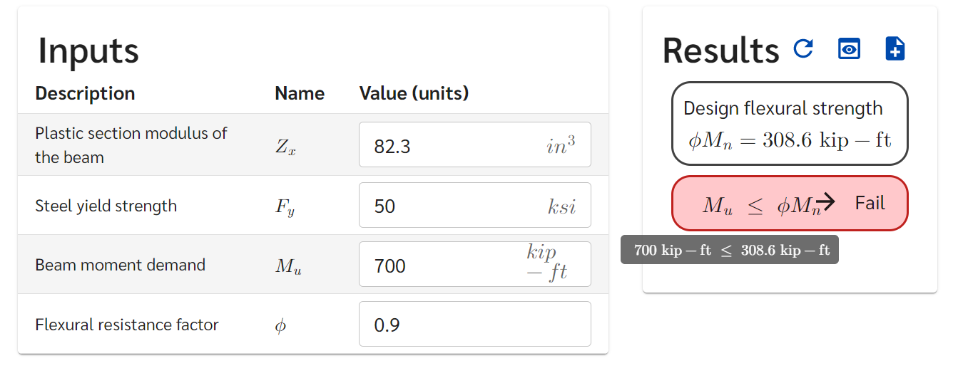 Design portal with a failing comparison