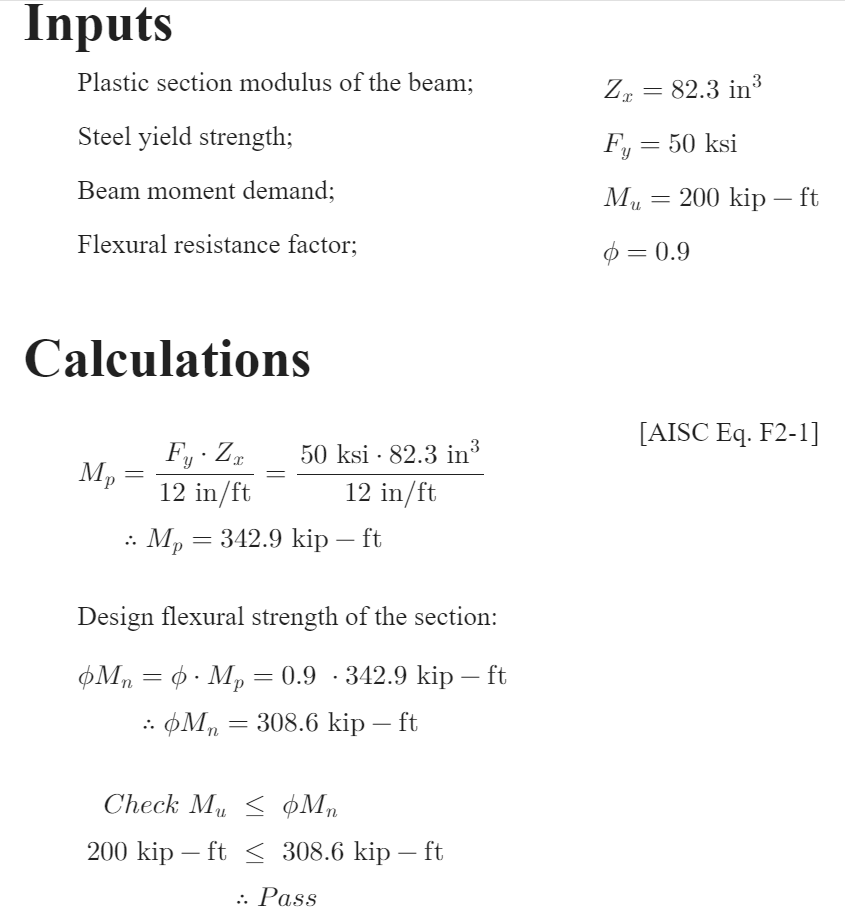 Calculation report with a comparison