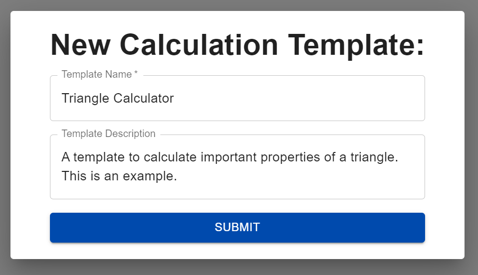 New template form