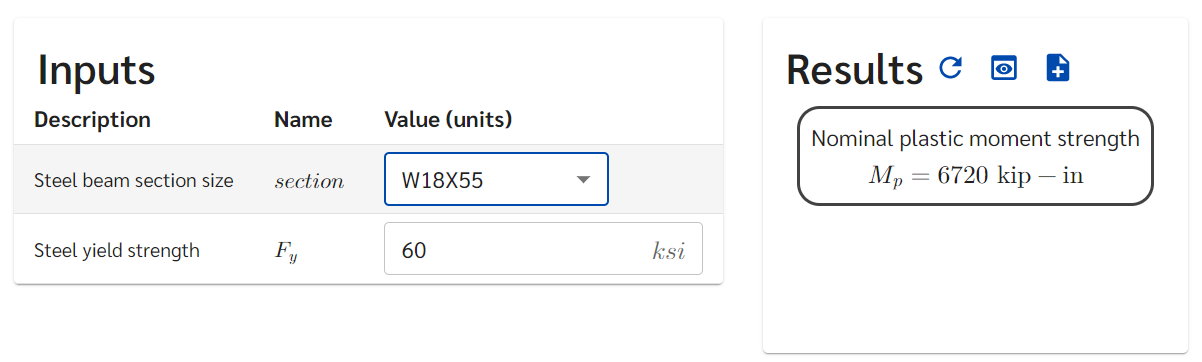 Design portal with section size